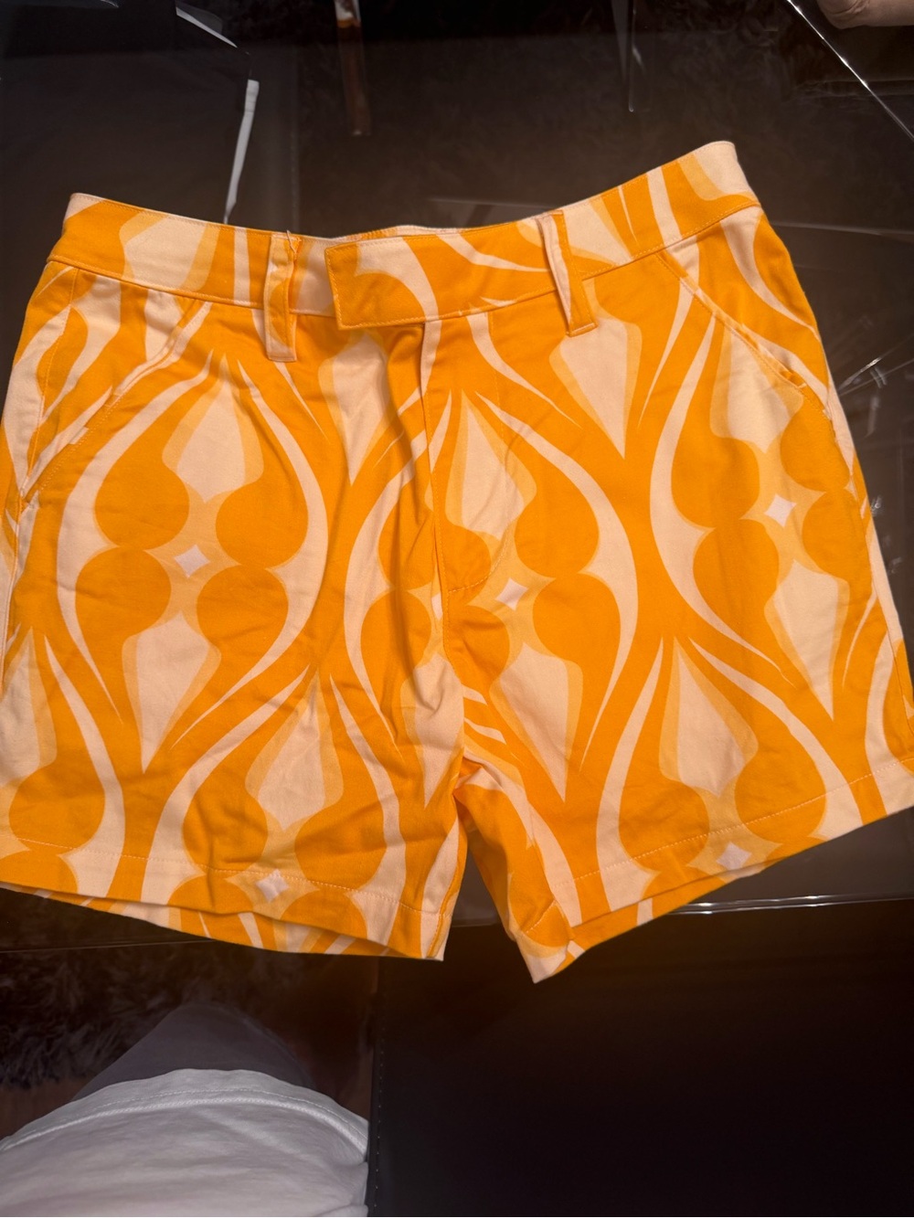Men's Orange Patterned Hybrid Shorts